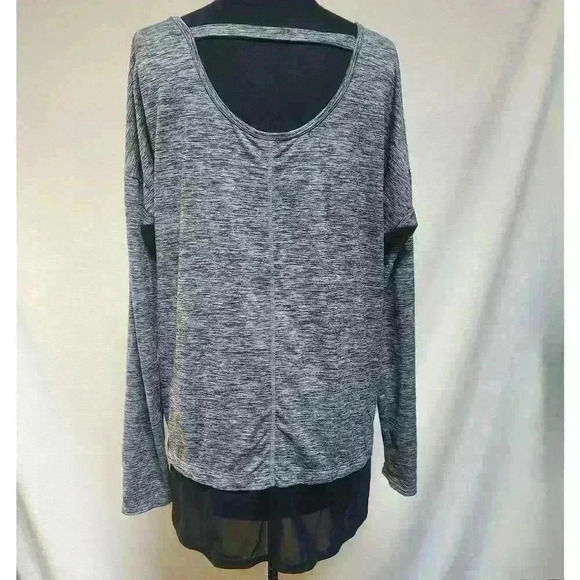 NWOT Danskin Now Medium Polyester/Spandex Dance Top Black Strie‎ Back Detail - Picture 2 of 8